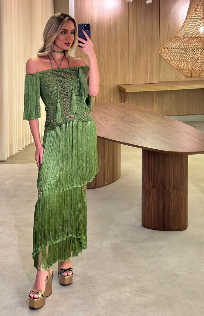 Vestido de Crochet Fio de Seda VE293