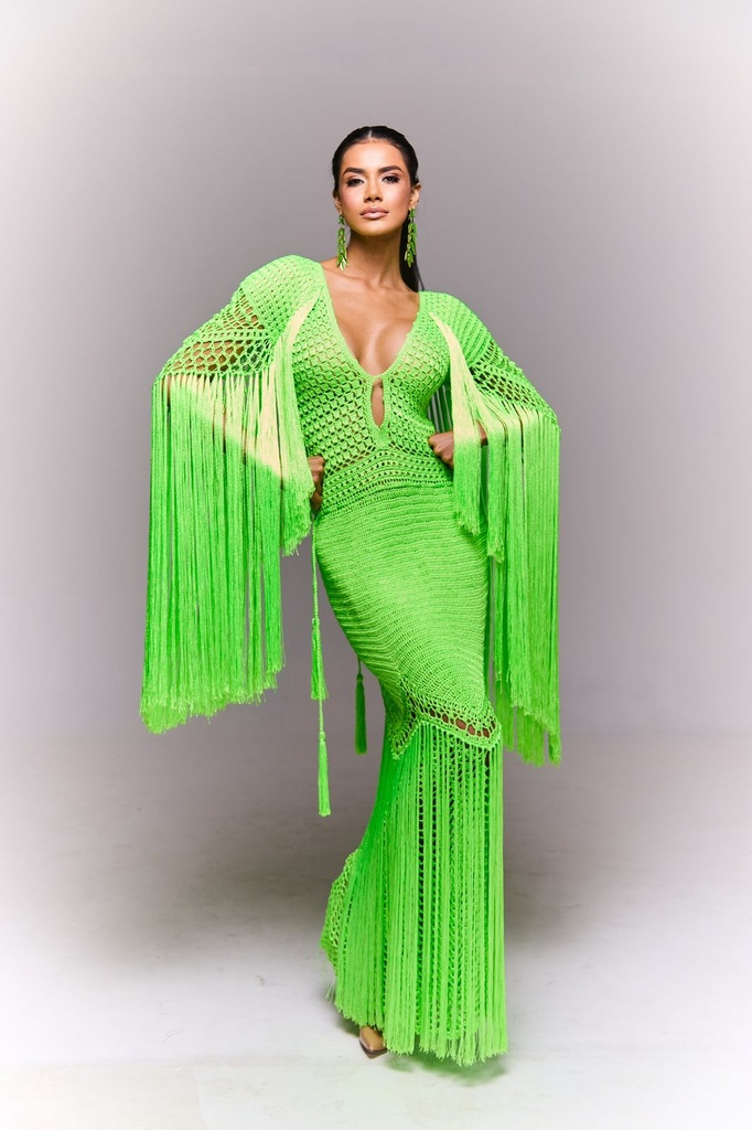 Vestido de Crochet Fio de Seda VE319