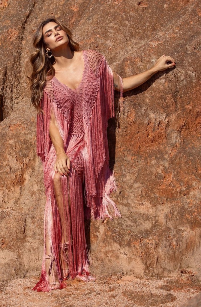 Vestido de Crochet Fio de Seda VE241