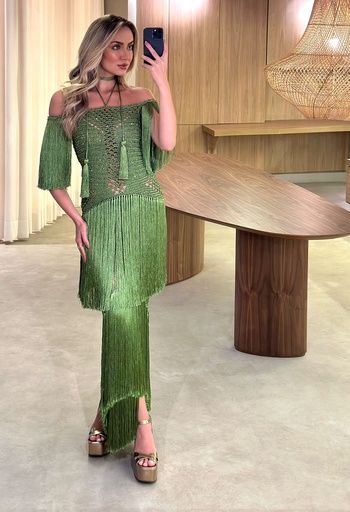 Vestido de Crochet Fio de Seda VE293