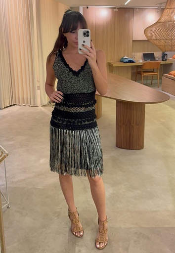 Vestido de Crochet Fio de Seda VEP9